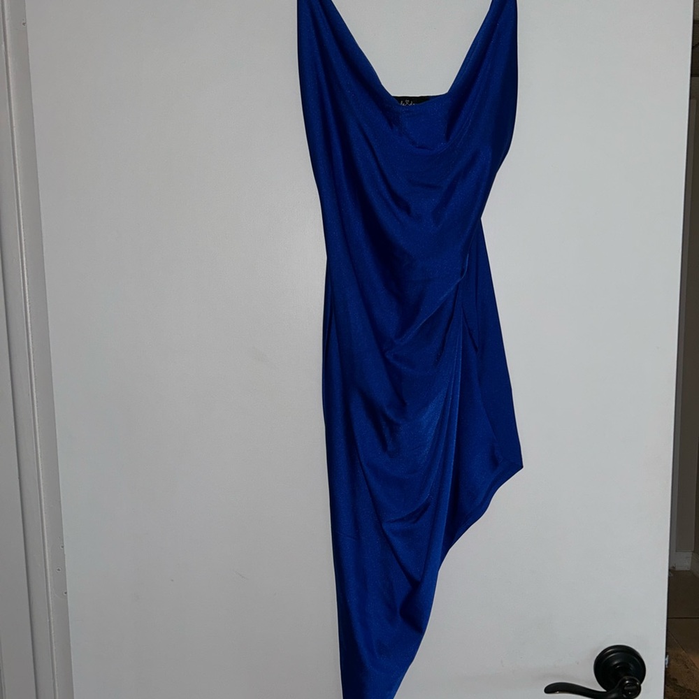 Elegant Blue Asymmetrical Dress